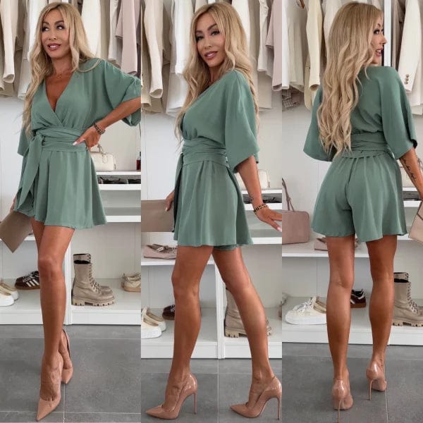 Carol | Women’s Flowy Batwing Sleeve V Neck Mini Dress