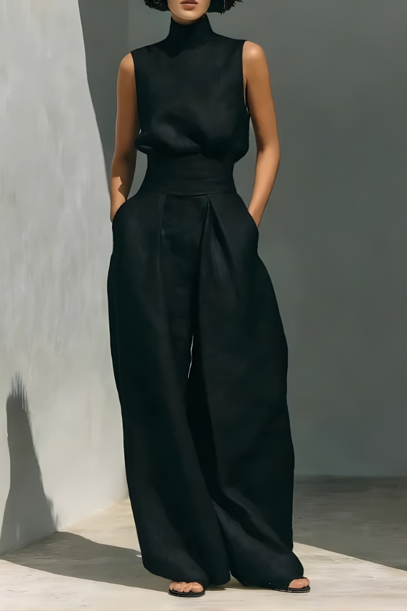Carolina | Women's High Waist Wide Leg Two Piece Set