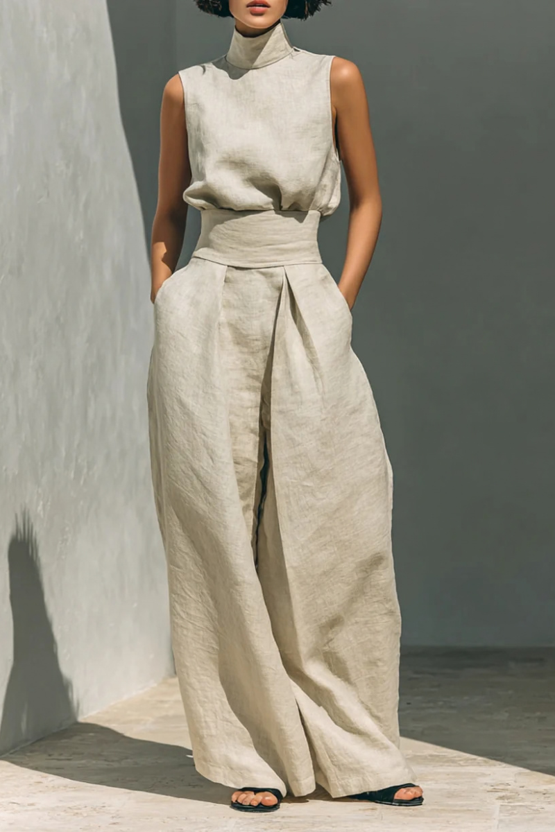 Carolina | Women's High Waist Wide Leg Two Piece Set
