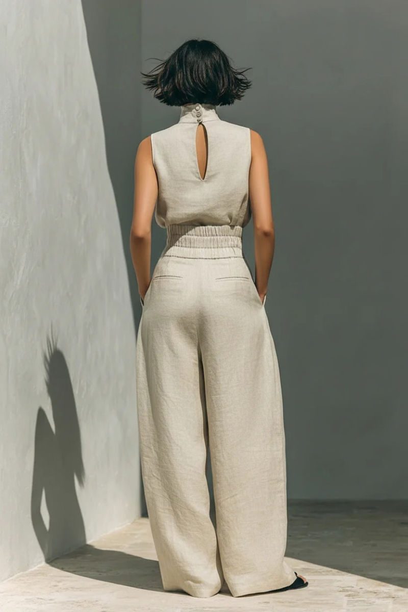 Carolina | Women's High Waist Wide Leg Two Piece Set