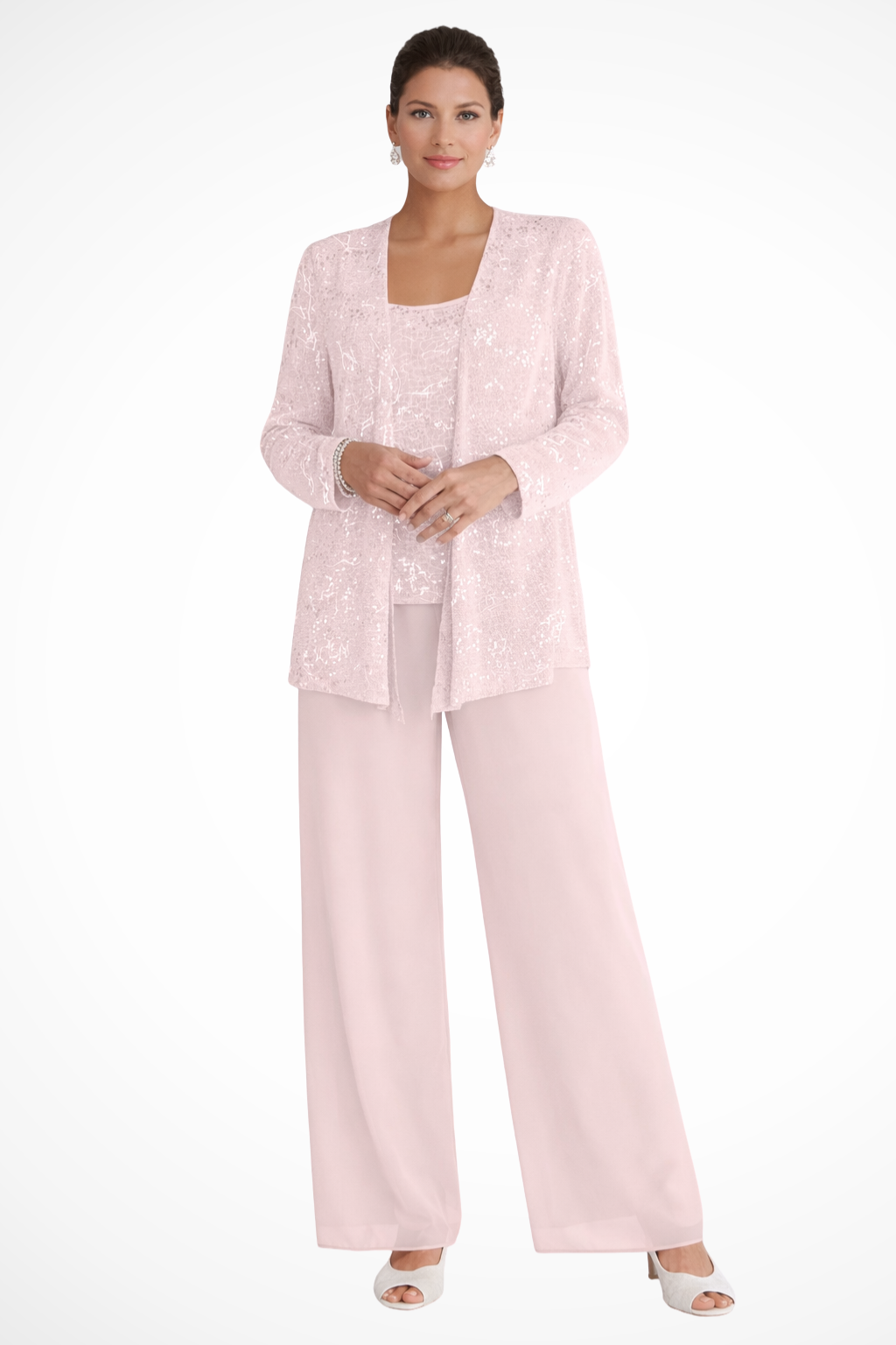 Carolyn | Women's Wide Leg Long Sleeve Three Piece Suit