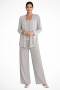 Carolyn | Women's Wide Leg Long Sleeve Three Piece Suit
