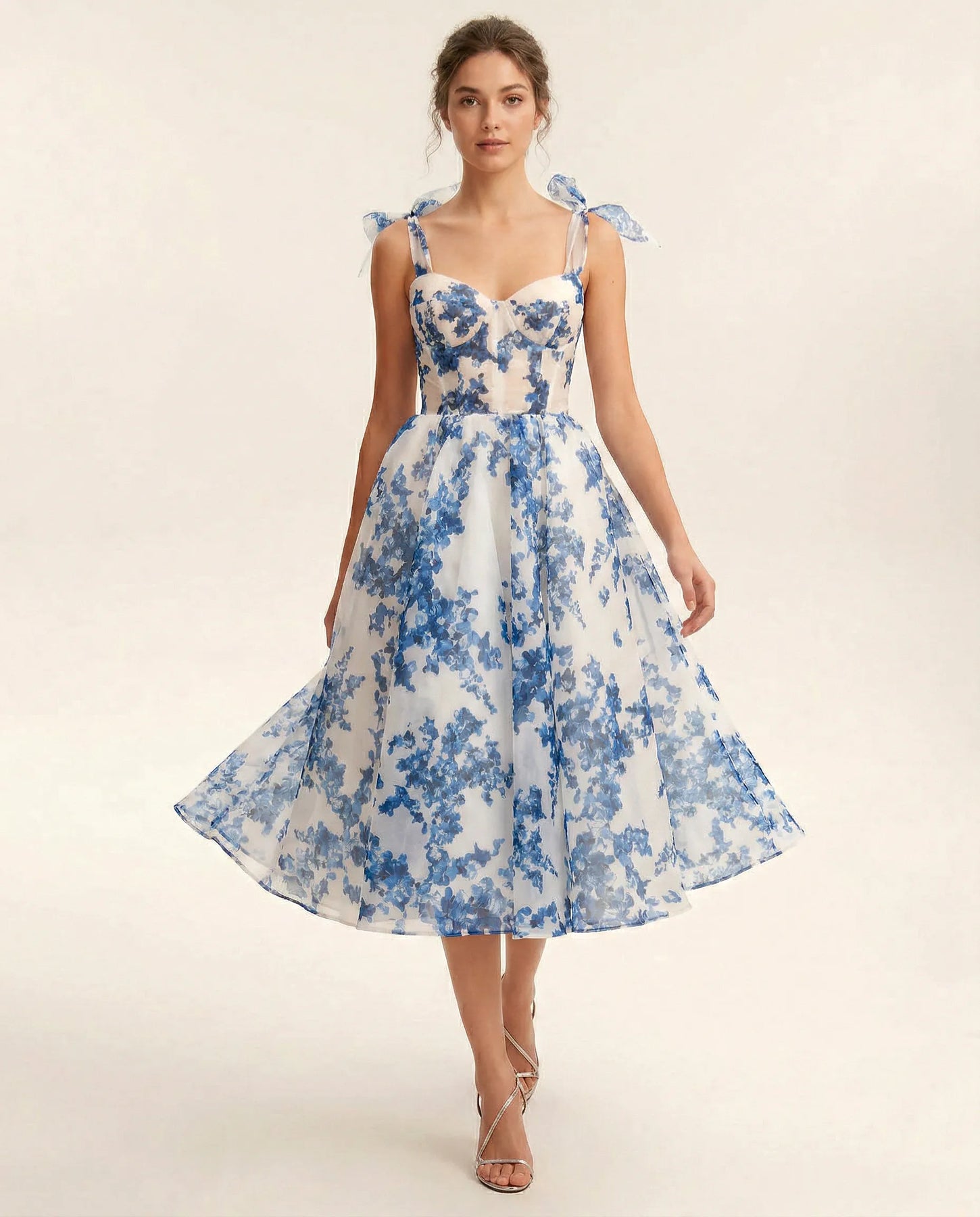Cassidy | Women's Sweetheart Neckline Flowy Midi Dress