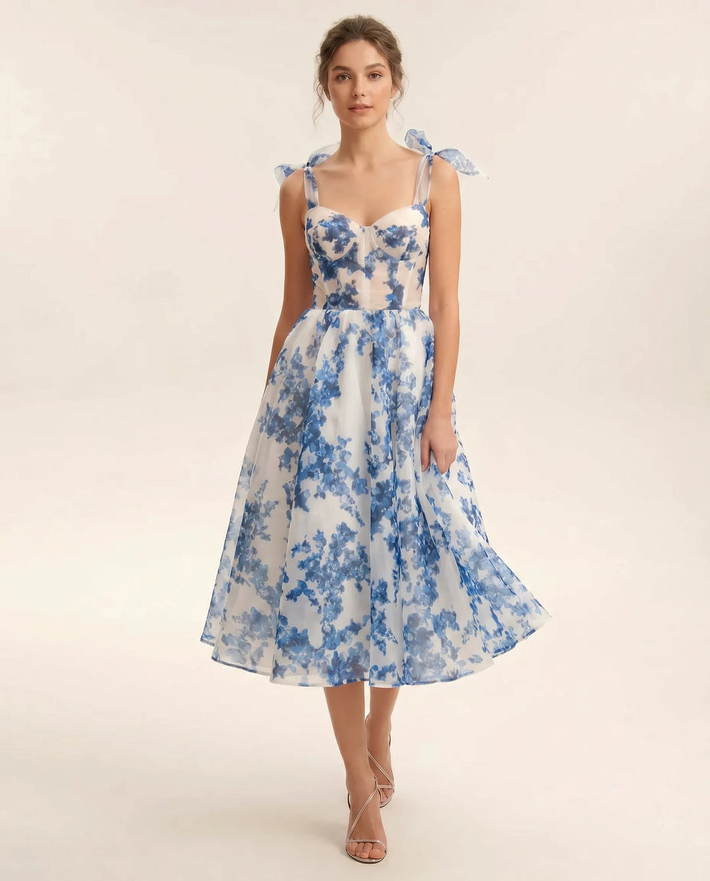 Cassidy | Women's Sweetheart Neckline Flowy Midi Dress