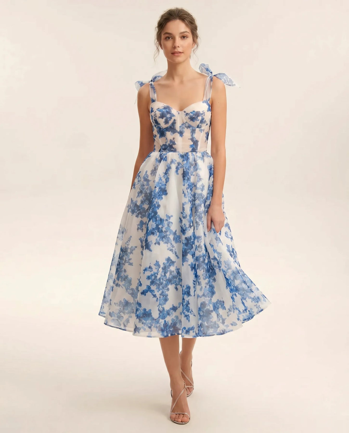 Cassidy | Women's Sweetheart Neckline Flowy Midi Dress