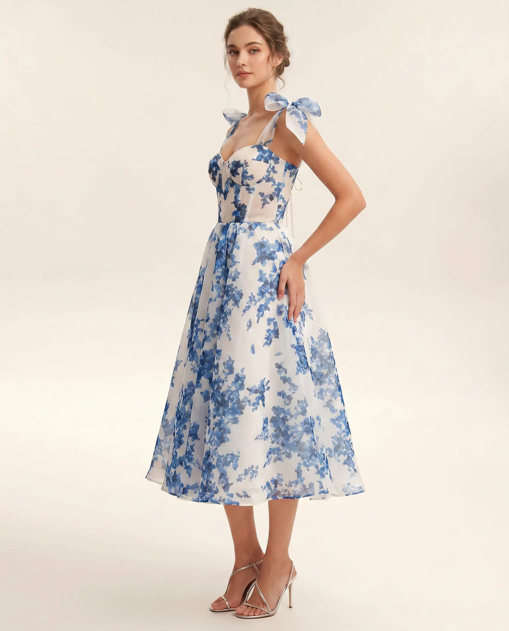 Cassidy | Women's Sweetheart Neckline Flowy Midi Dress