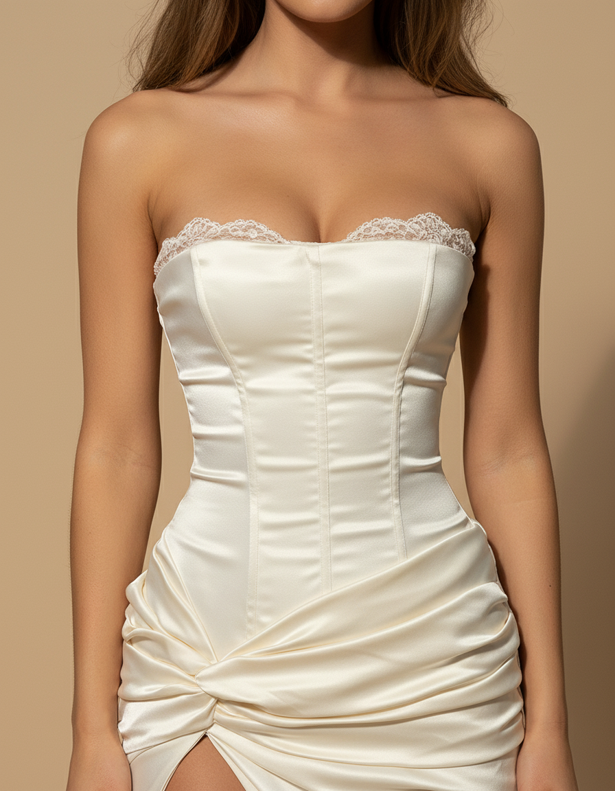 Cassie | Women’s High Slit Sleeveless White Wedding Guest Dress