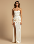 Cassie | Women’s High Slit Sleeveless White Wedding Guest Dress