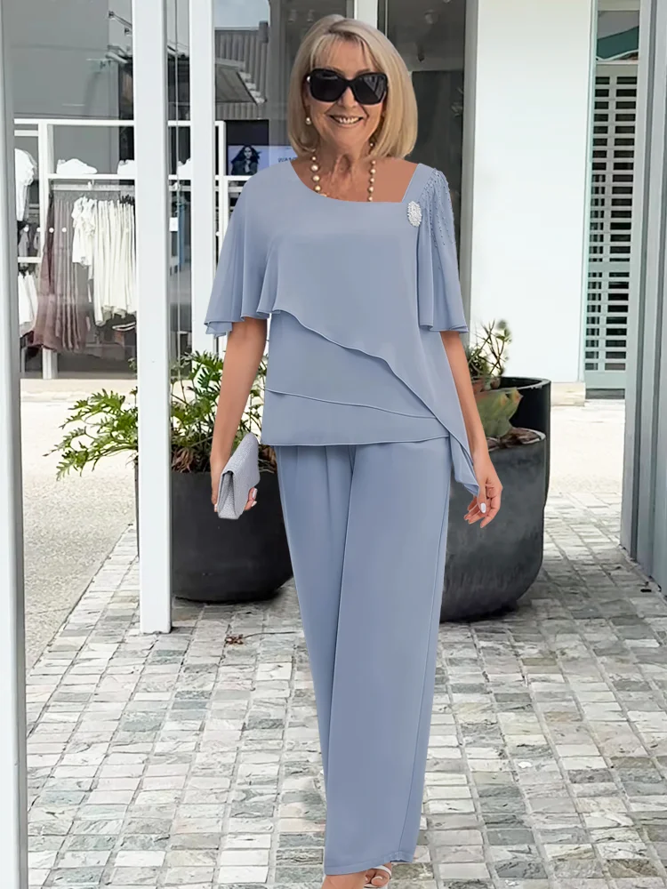 Cathy | Women’s Straight Leg Layered Two Piece Suit