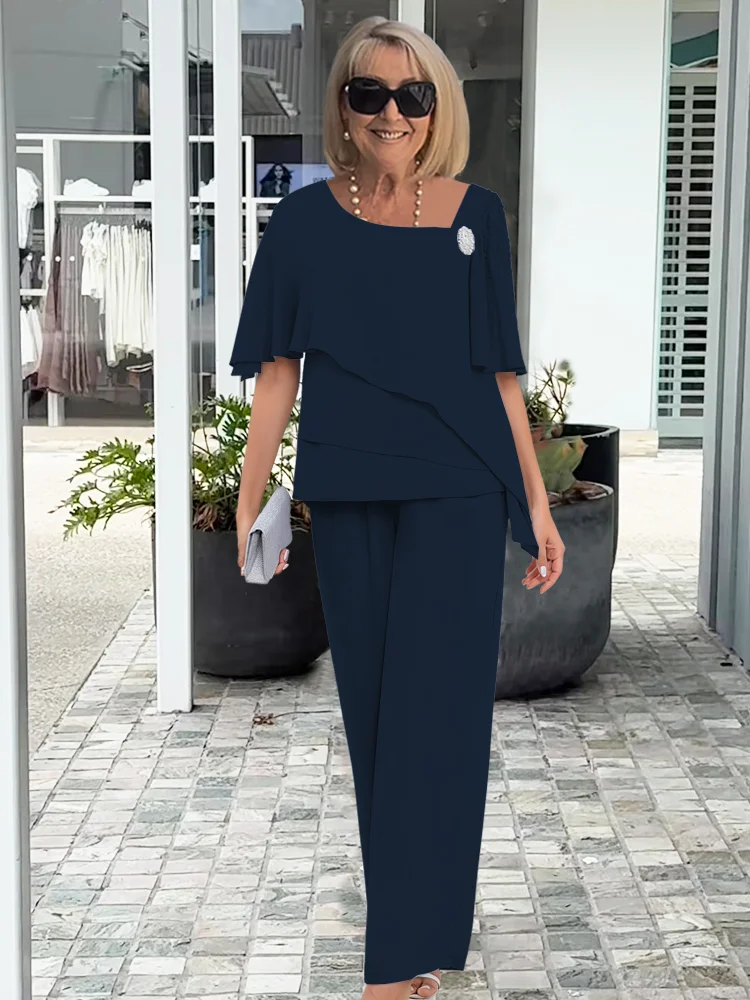 Cathy | Women’s Straight Leg Layered Two Piece Suit