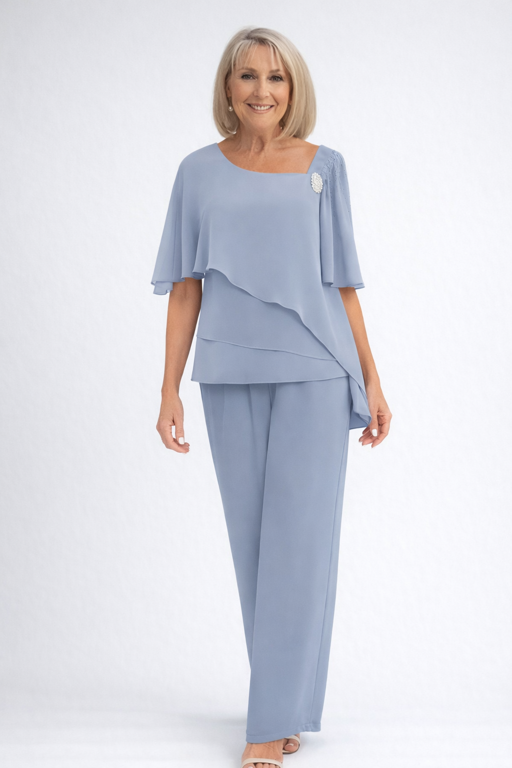 Cathy | Women’s Straight Leg Layered Two Piece Suit