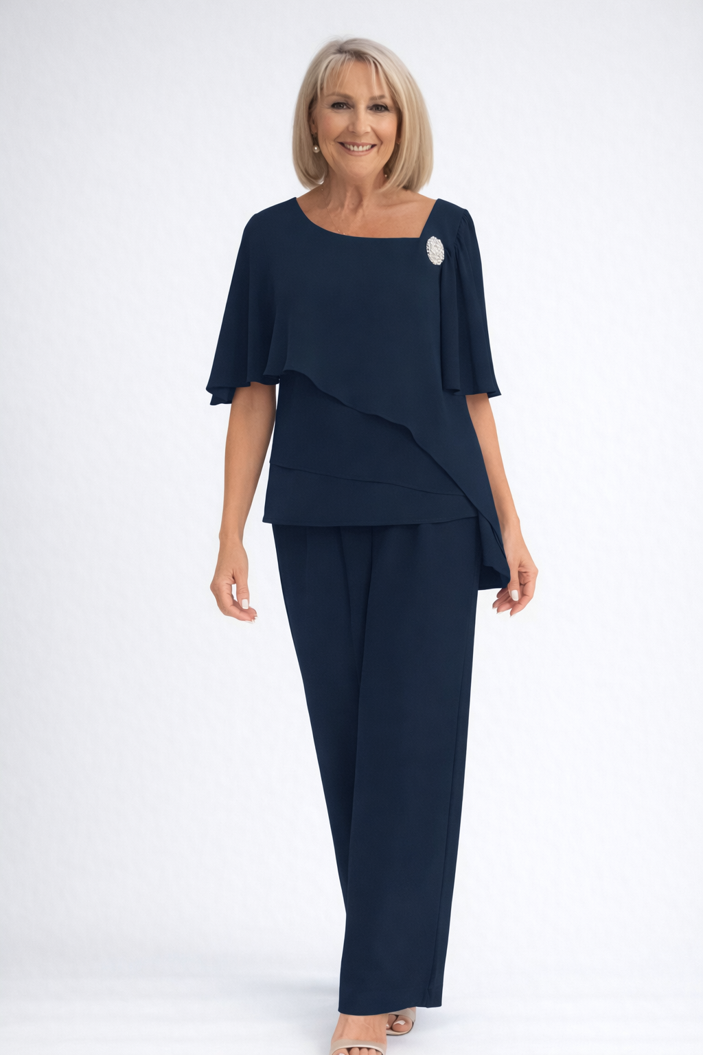 Cathy | Women’s Straight Leg Layered Two Piece Suit