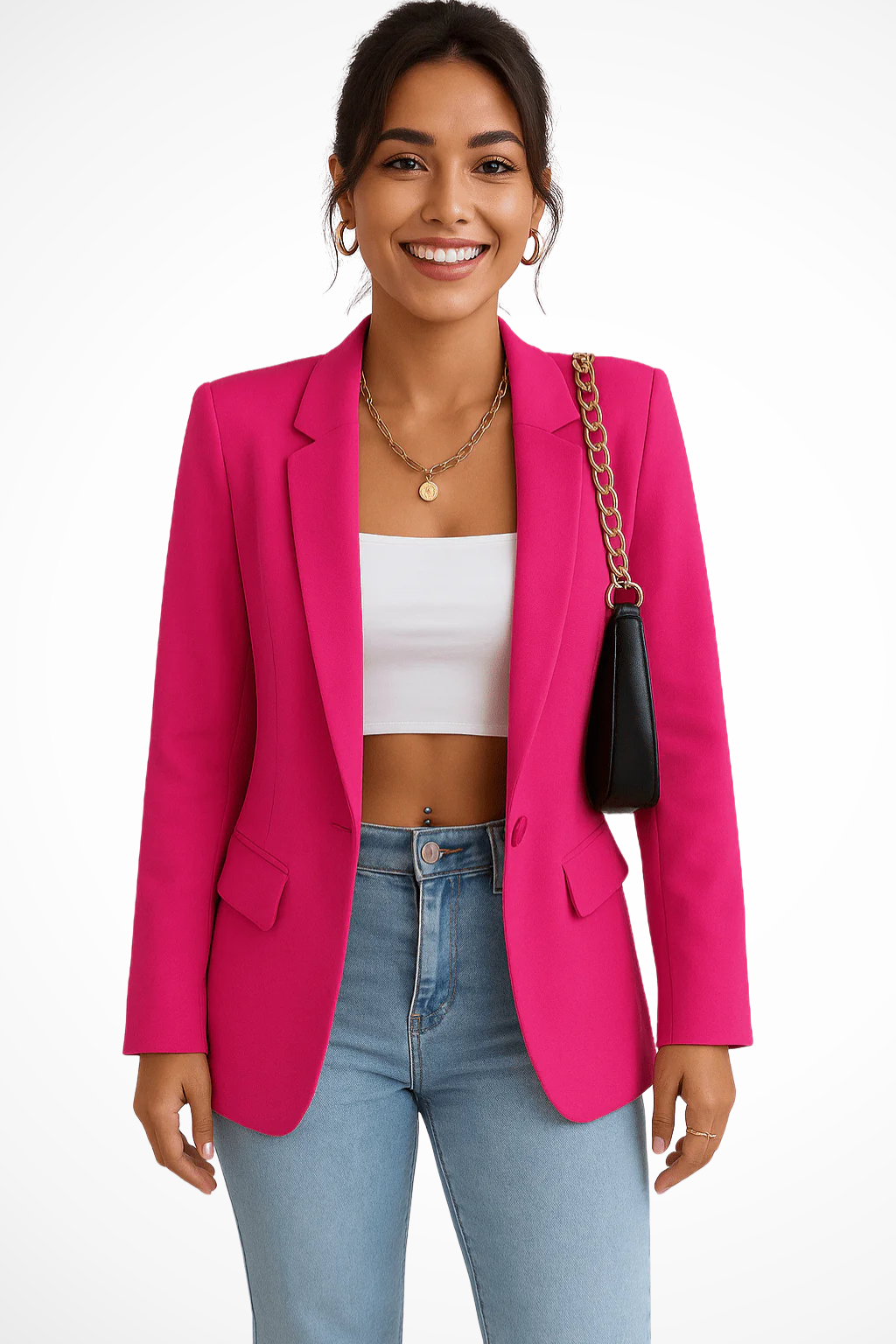 Cecelia | Women’s Notch Lapel Button Front Blazer