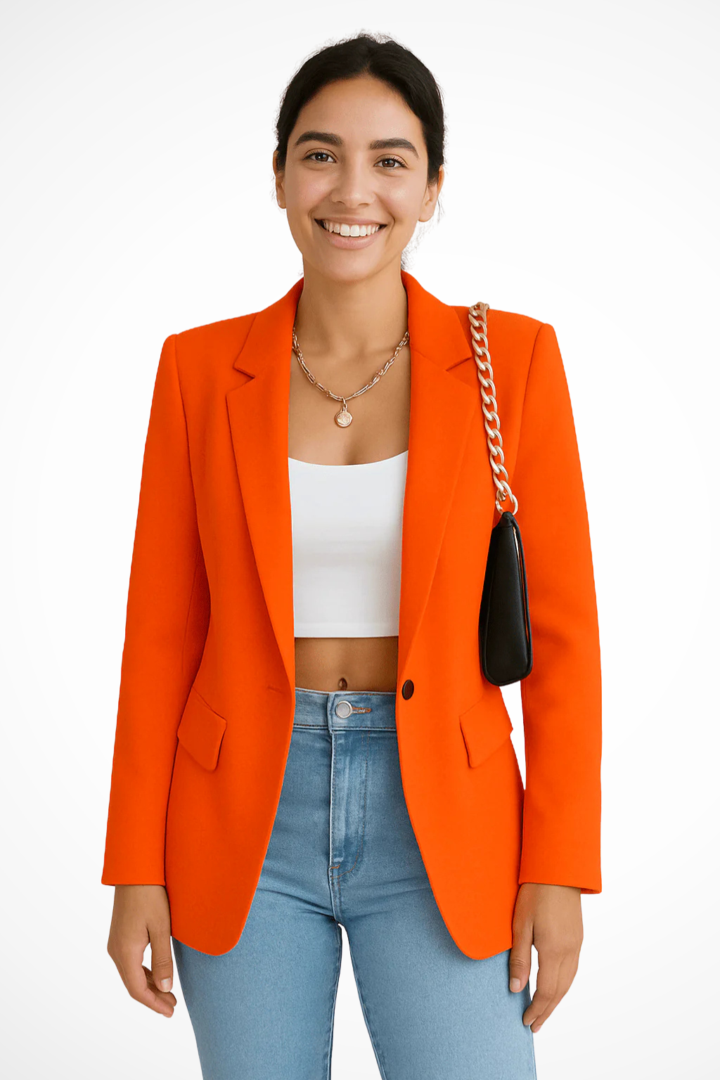 Cecelia | Women’s Notch Lapel Button Front Blazer