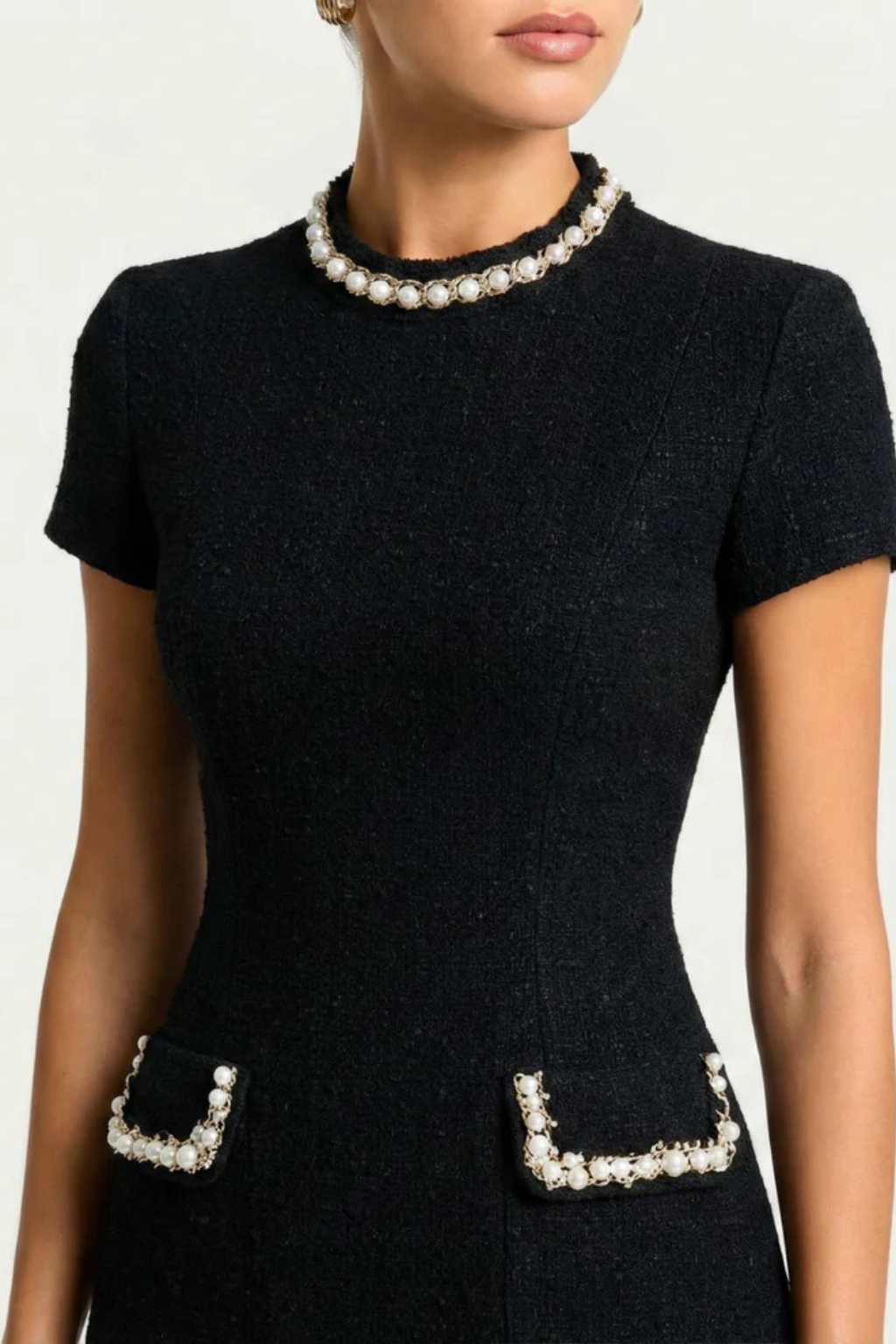 Celestia | Women's Short Sleeve Mock Neck Mini Dress