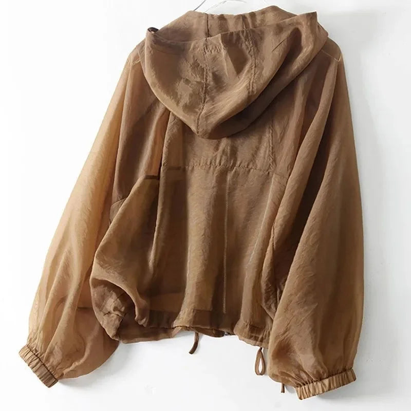 Chana | Women's Drawstring  Zip Front Long Sleeve Hoodie