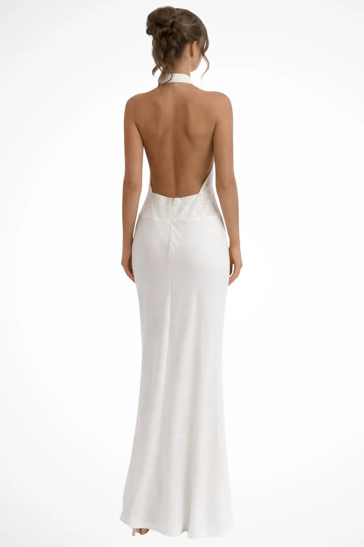 Chanelle | Women's Sleeveless Halter Neck Wedding Guest Dress