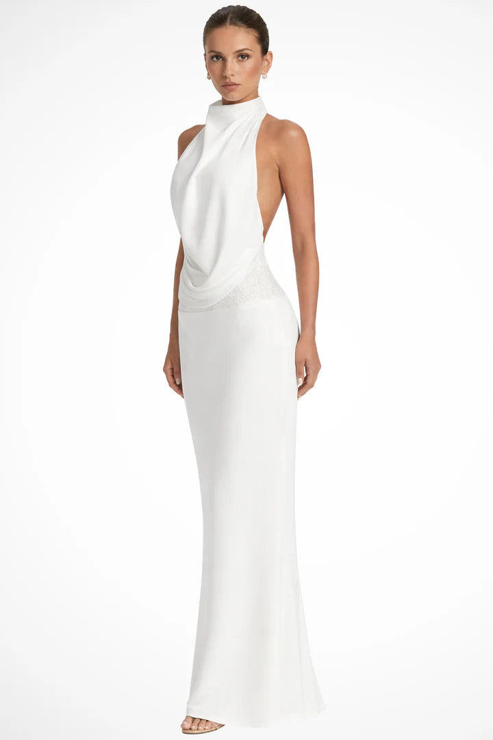 Chanelle | Women's Sleeveless Halter Neck Wedding Guest Dress