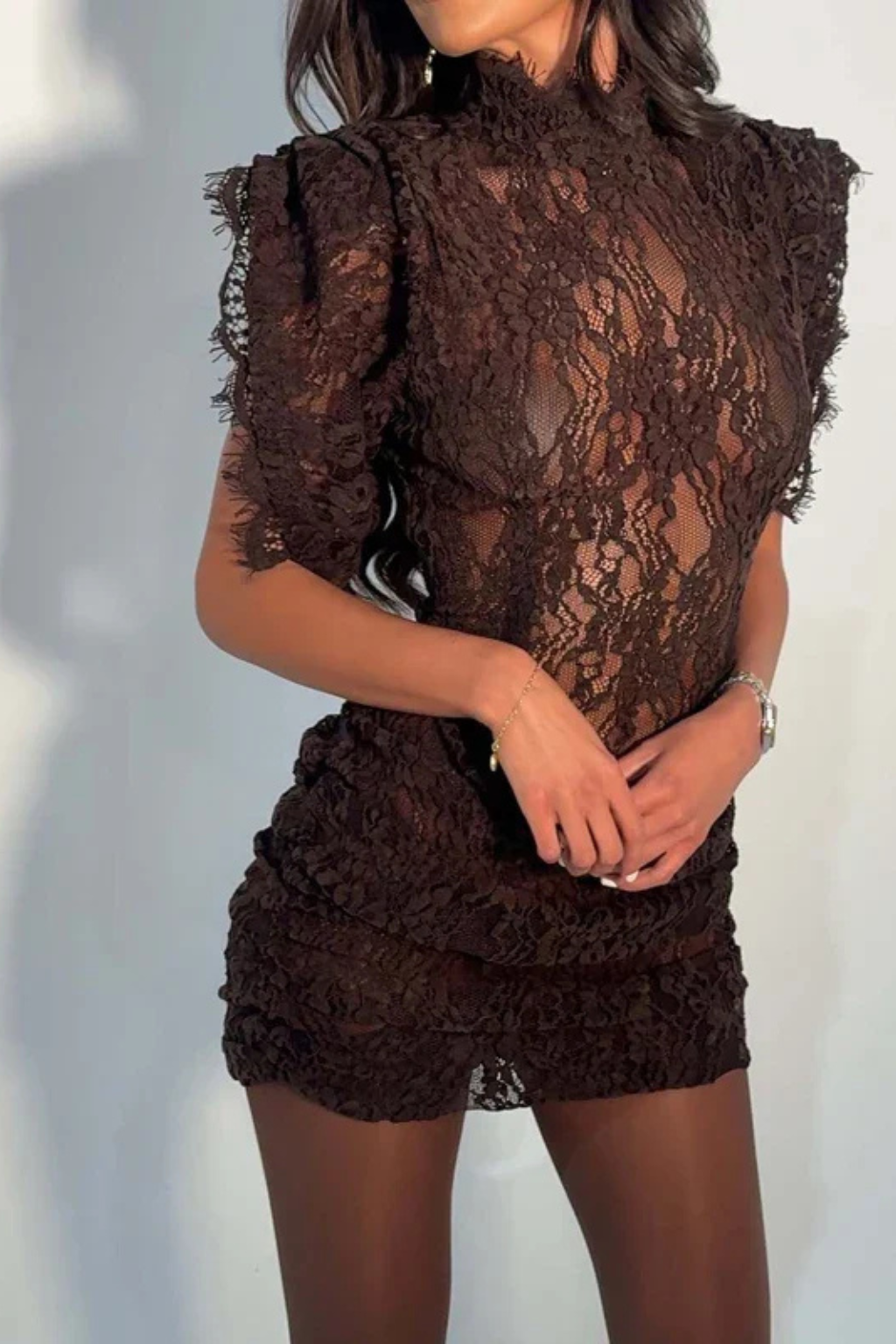Charlee | Women's High Neck Bodycon Mini Dress