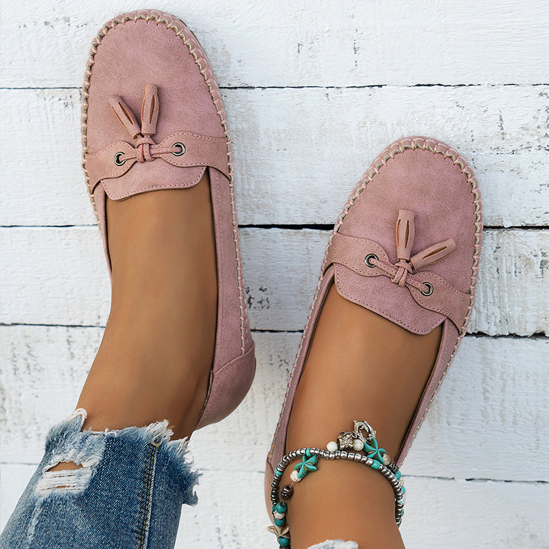 Charlene | Women’s Slip On Closed Toe Bow Loafers