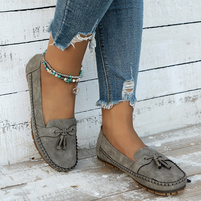 Charlene | Women’s Slip On Closed Toe Bow Loafers