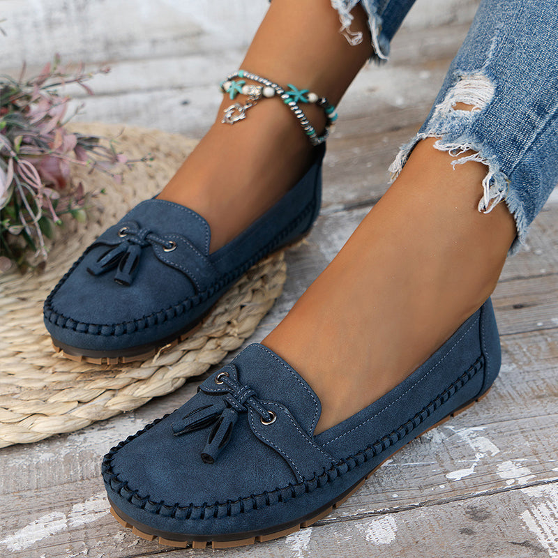 Charlene | Women’s Slip On Closed Toe Bow Loafers