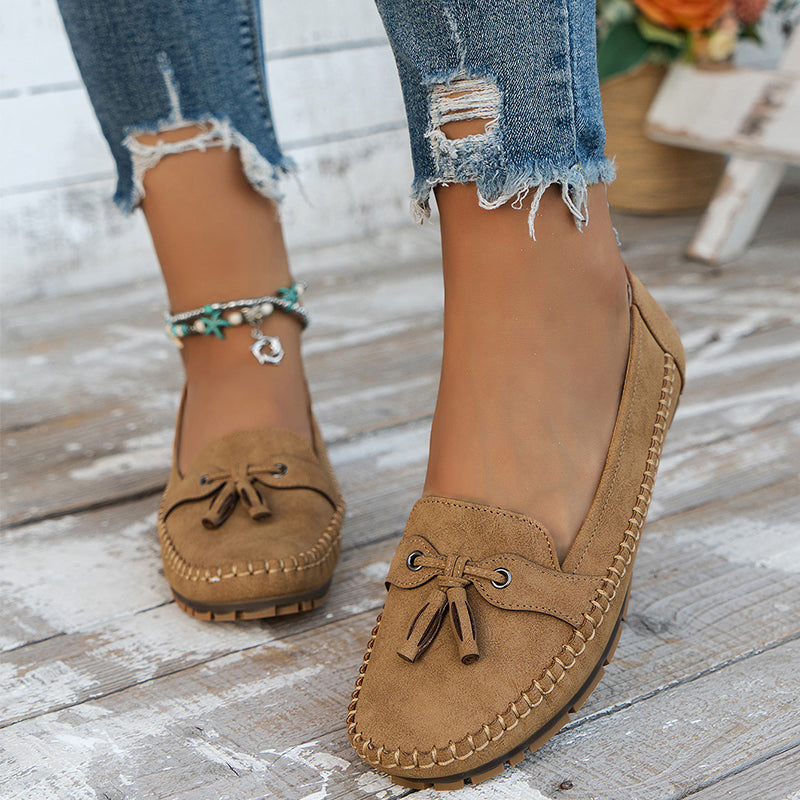 Charlene | Women’s Slip On Closed Toe Bow Loafers