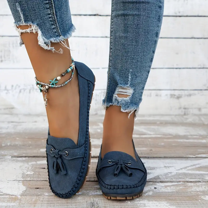 Charlene | Women’s Slip On Closed Toe Bow Loafers