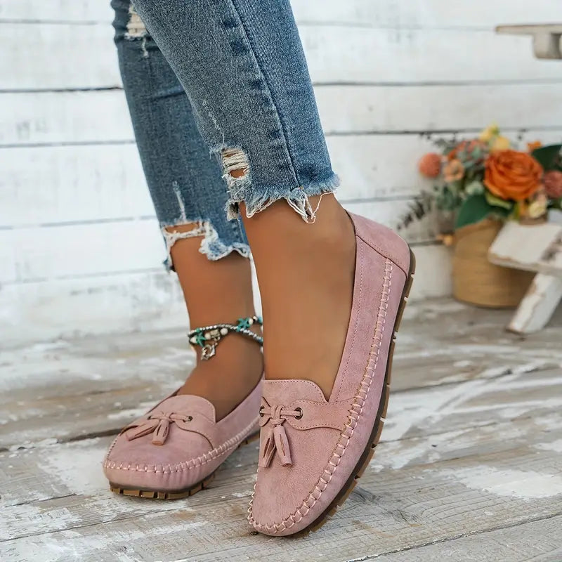 Charlene | Women’s Slip On Closed Toe Bow Loafers