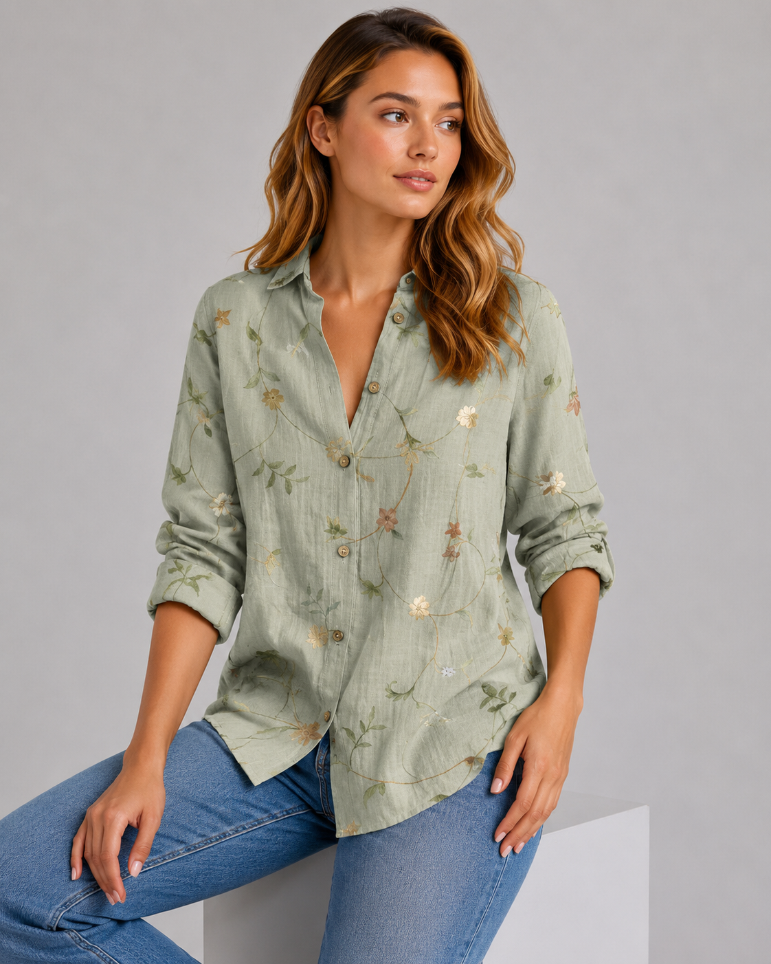 Charlie | Women’s Button Down Long Sleeve Summer Shirt