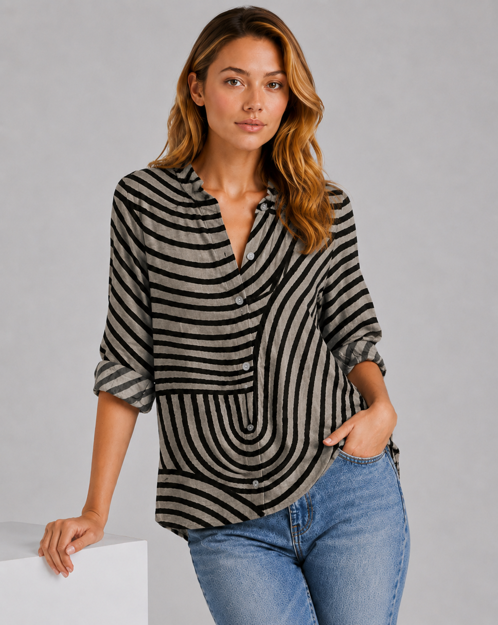 Charlie | Women’s Button Down Long Sleeve Summer Shirt