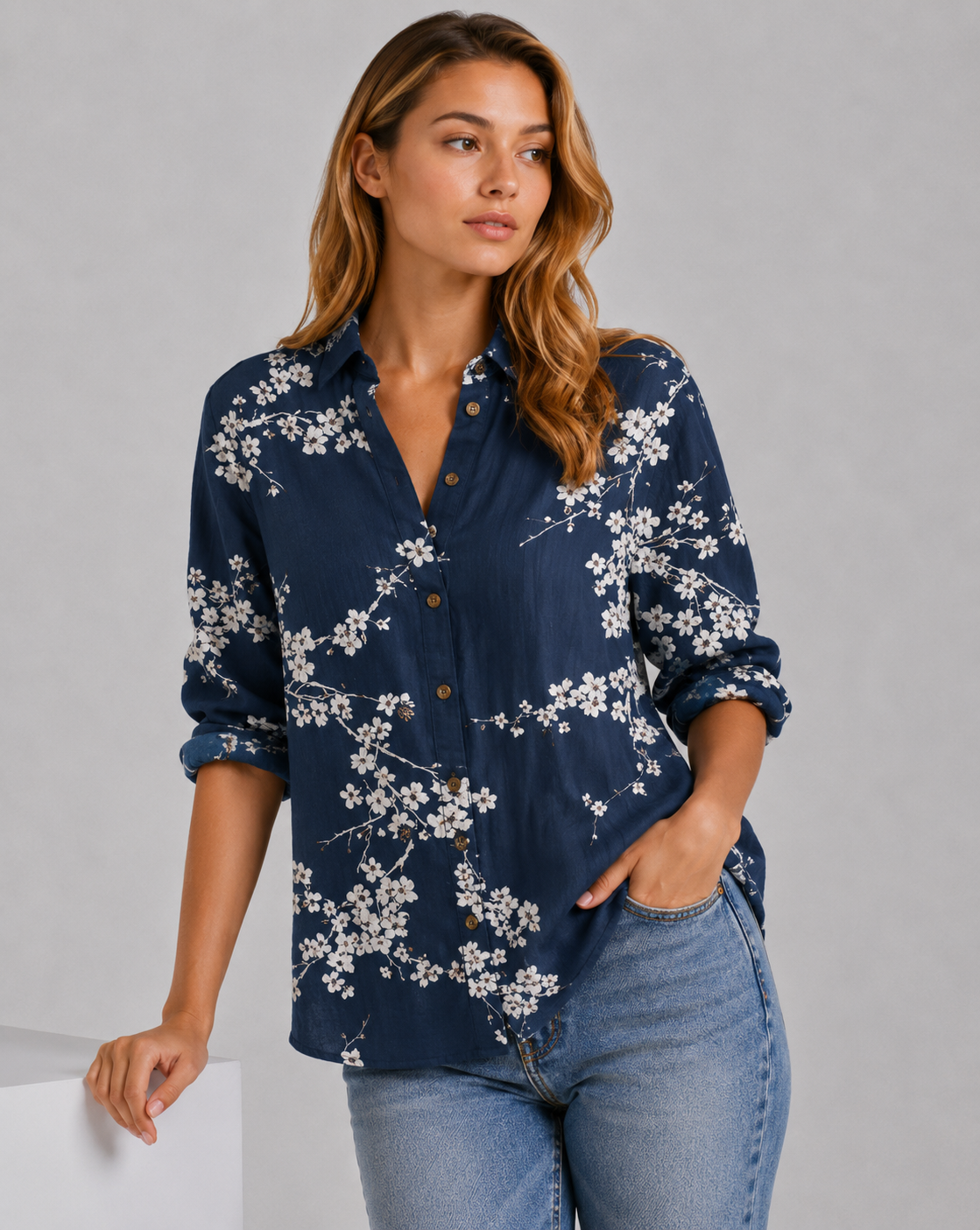Charlie | Women’s Button Down Long Sleeve Summer Shirt