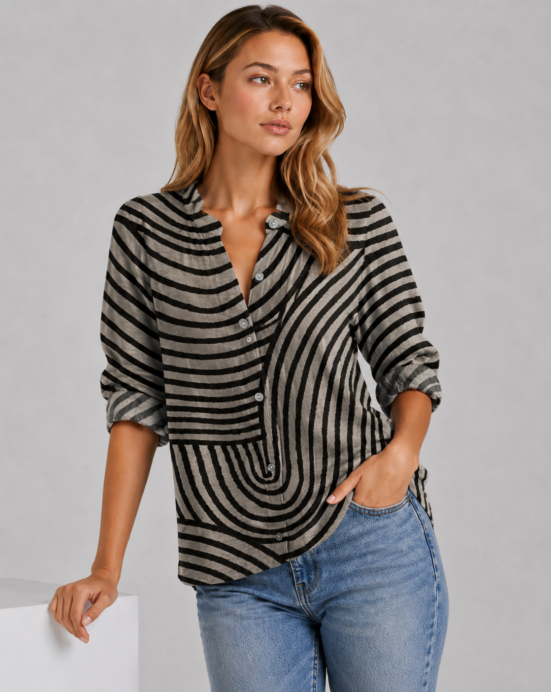 Charlie | Women’s Button Down Long Sleeve Summer Shirt