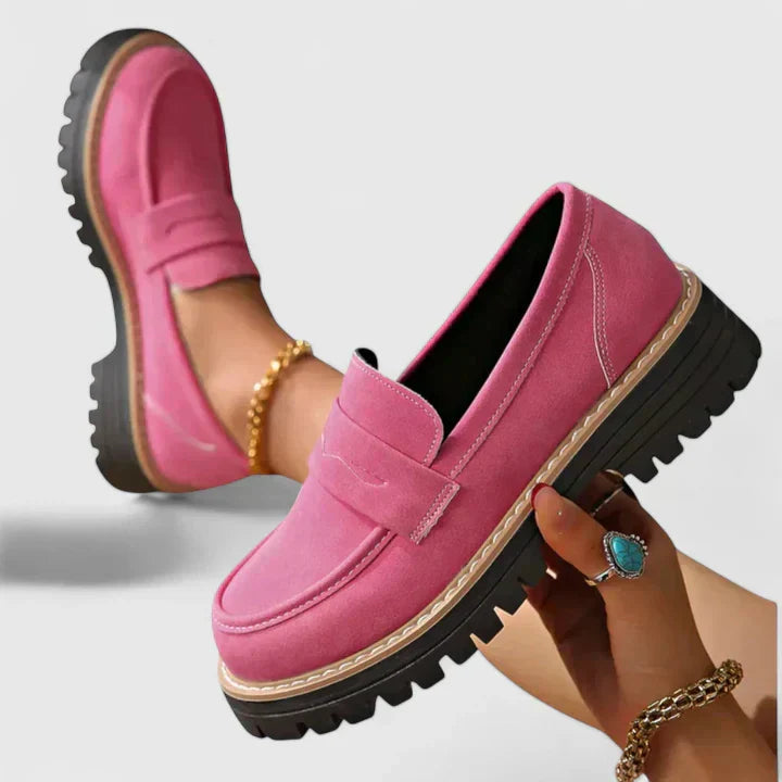 Charlize | Women's Slip-On Low Block Round Toe Loafers