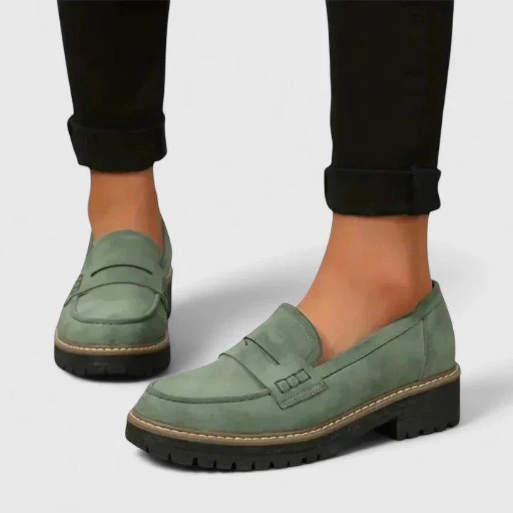 Charlize | Women's Slip-On Low Block Round Toe Loafers
