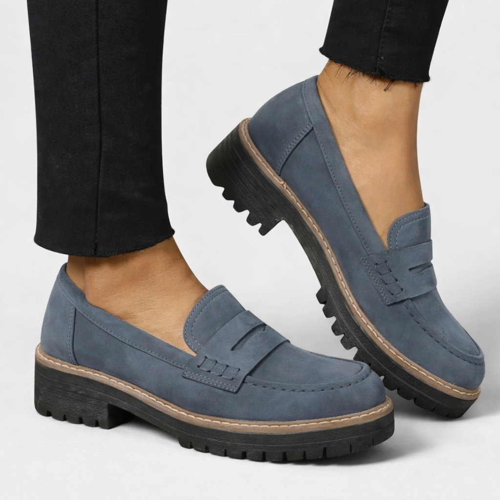 Charlize | Women's Slip-On Low Block Round Toe Loafers