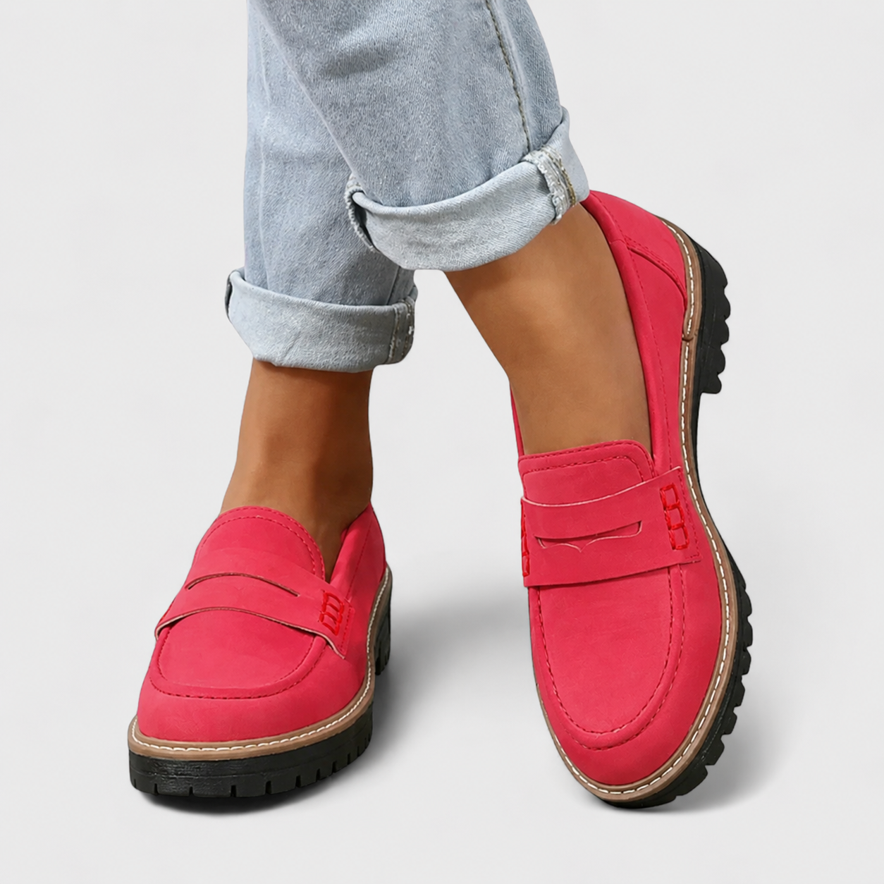 Charlize | Women's Slip-On Low Block Round Toe Loafers