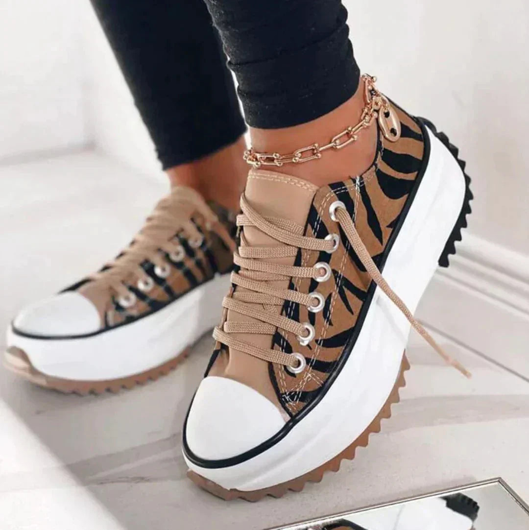 Charmaine | Women's Lace Up Round Toe Sneakers