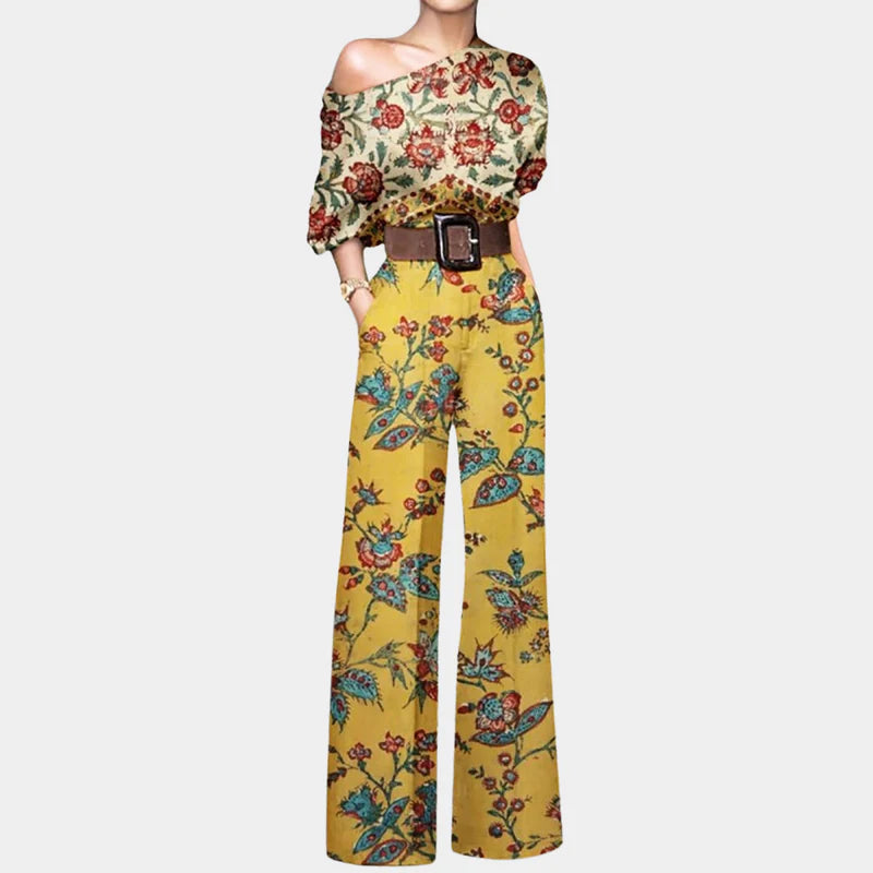 Chevonne | Women’s Asymmetrical One Shoulder Wide Leg Jumpsuit