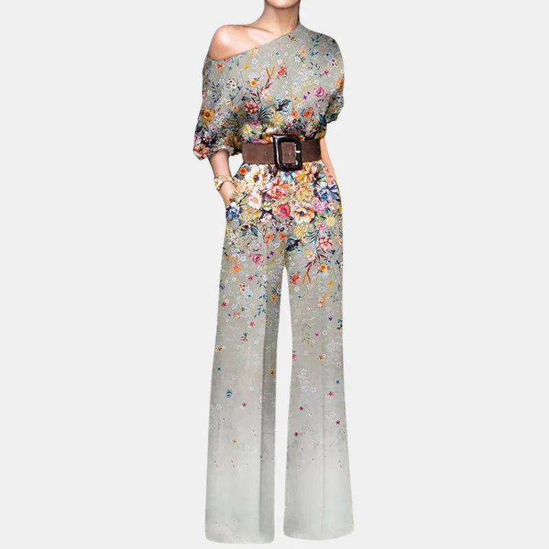 Chevonne | Women’s Asymmetrical One Shoulder Wide Leg Jumpsuit