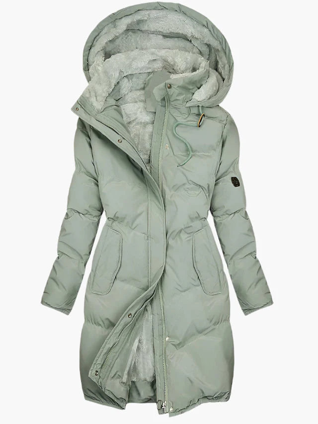 Chiara | Women's Zip Front Drawcords Long Sleeve Winter Jacket
