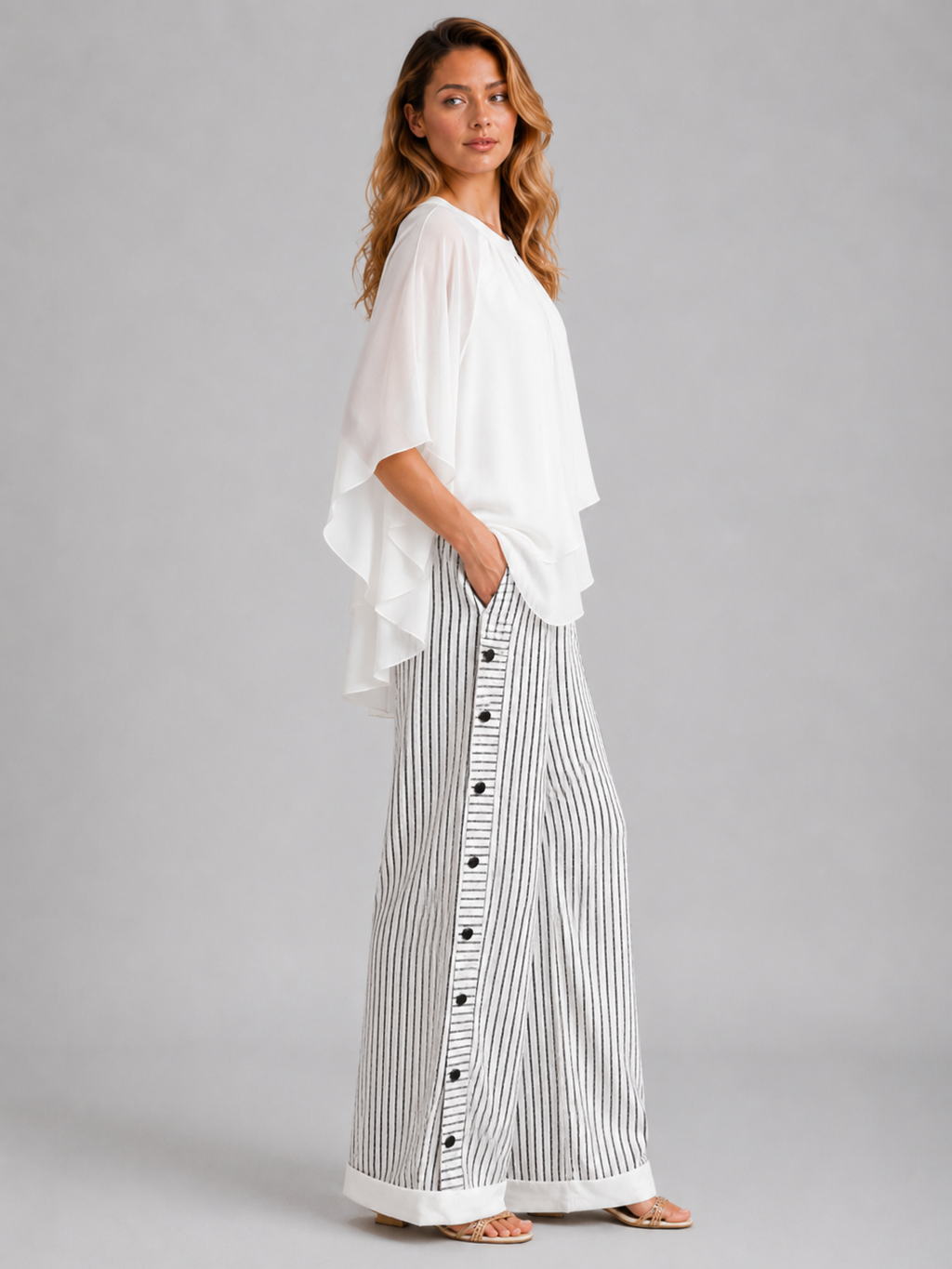 Christa | Women’s Drawstring Button Summer Pants