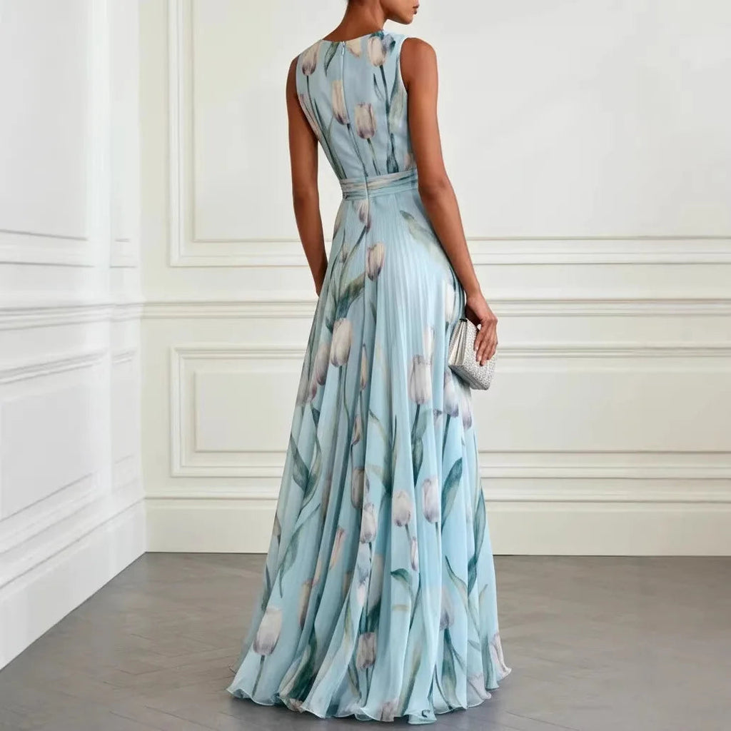Cinda | Women's V Neck Sleeveless Wedding Guest Dress