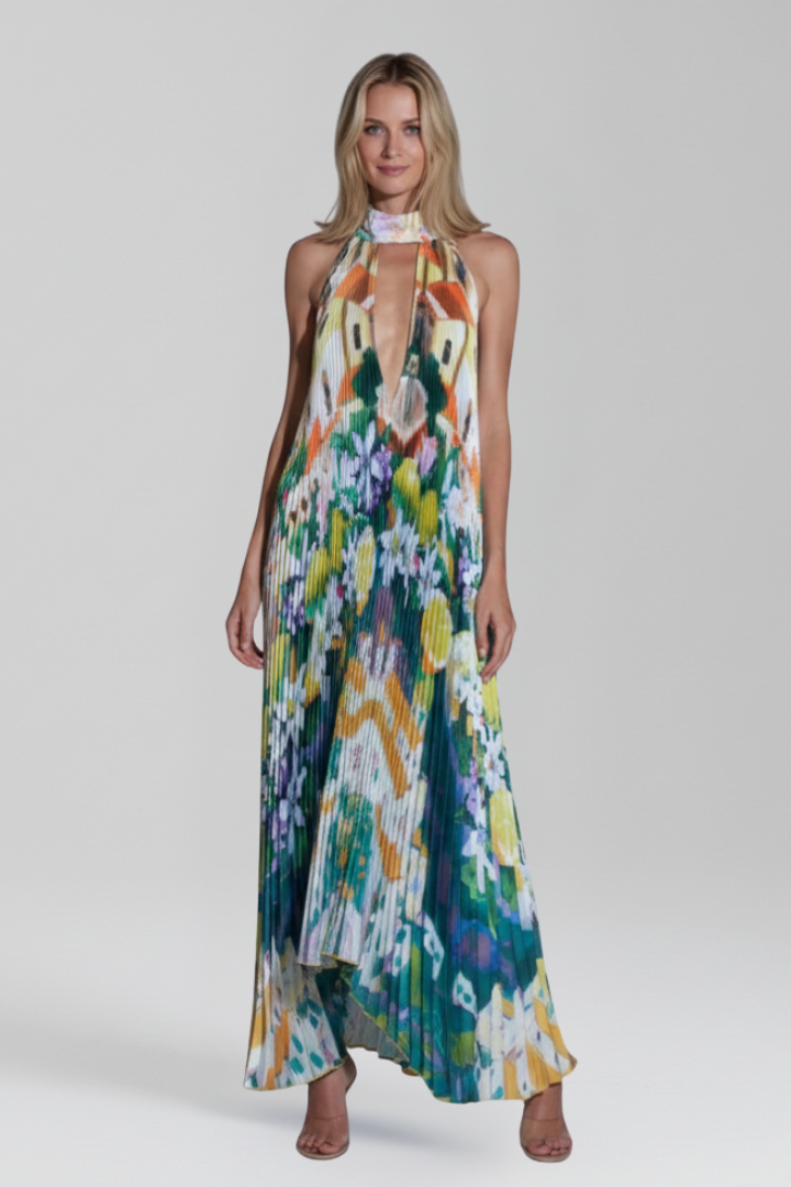 Clarice | Women's Sleeveless Pleated Wedding Guest Dress