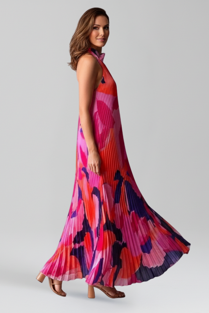 Clarice | Women's Sleeveless Pleated Wedding Guest Dress