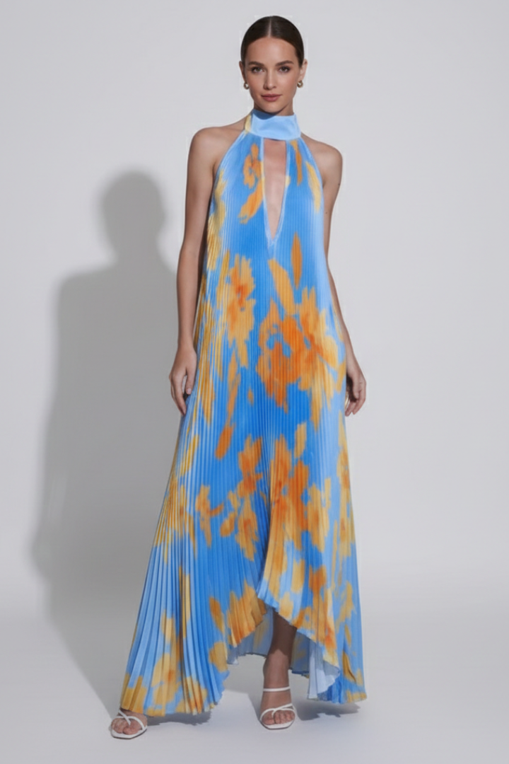 Clarice | Women's Sleeveless Pleated Wedding Guest Dress