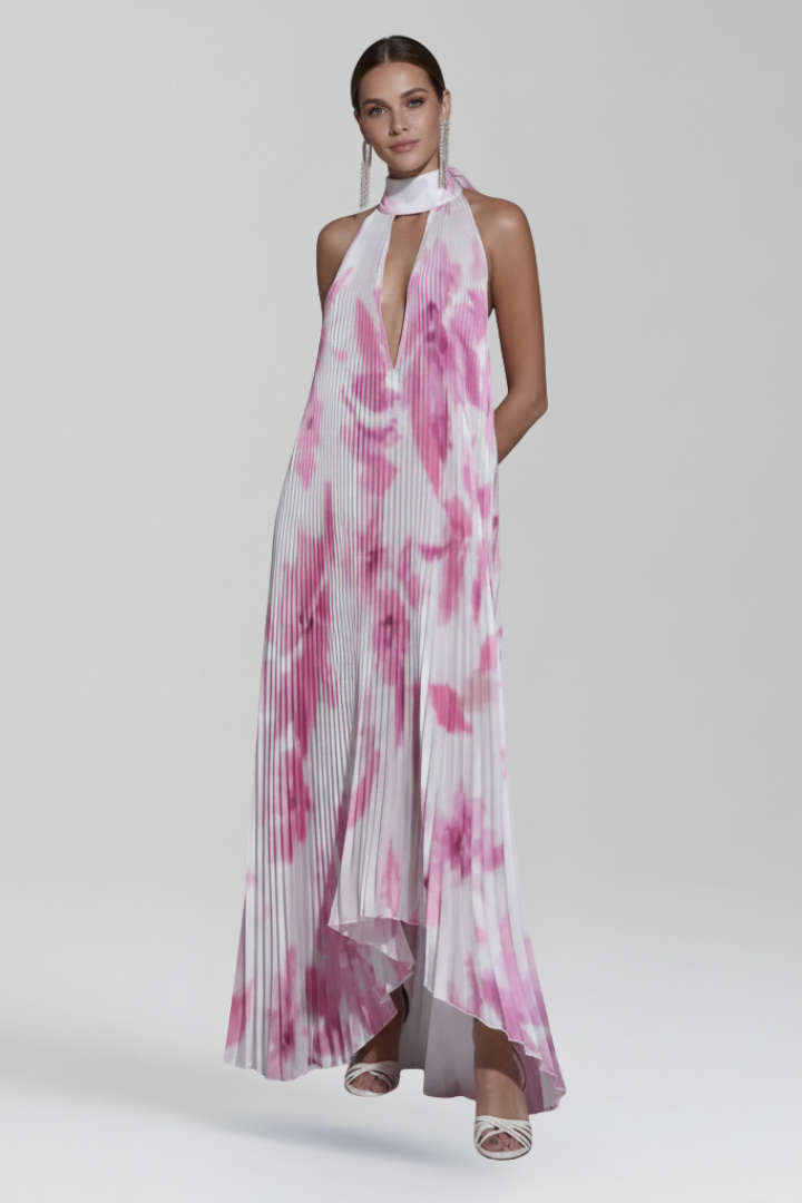 Clarice | Women's Sleeveless Pleated Wedding Guest Dress