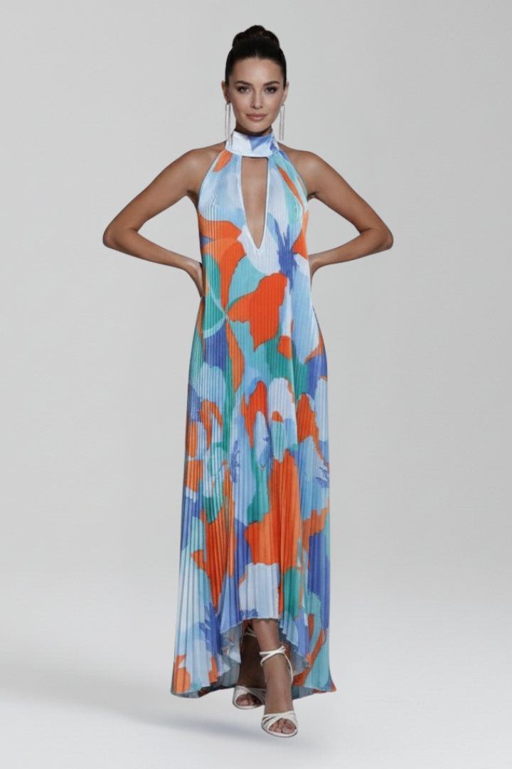 Clarice | Women's Sleeveless Pleated Wedding Guest Dress