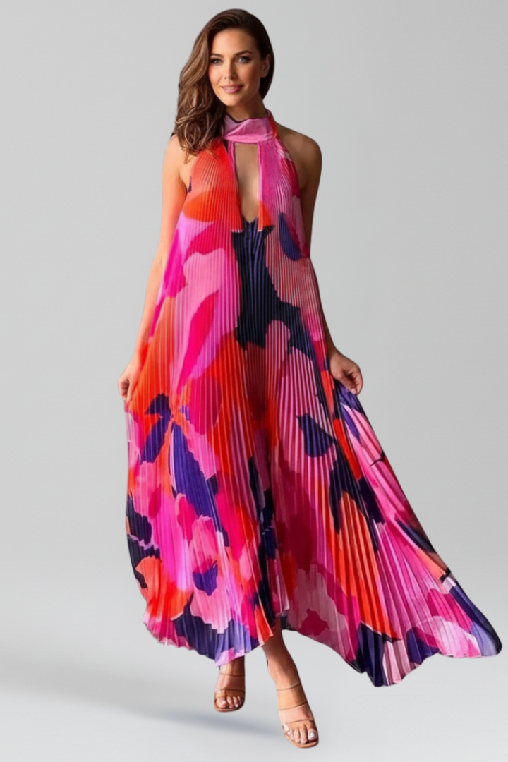 Clarice | Women's Sleeveless Pleated Wedding Guest Dress