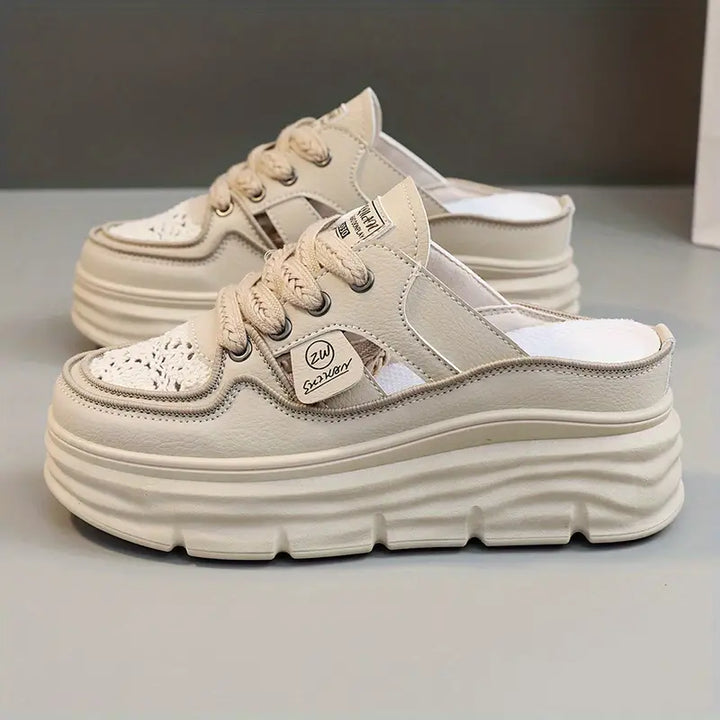 Colleen | Women's Open Back Platform Lace Up Summer Shoes